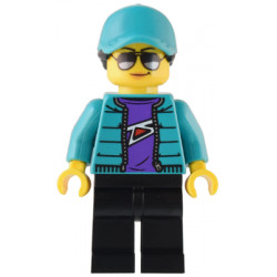 Custom Car Garage Driver - Female, Dark Turquoise Jacket, Black Legs, Dark Turquoise Ball Cap with Black Ponytail, Sunglasses – ГРАДСКИ