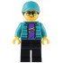 Custom Car Garage Driver - Female, Dark Turquoise Jacket, Black Legs, Dark Turquoise Ball Cap with Black Ponytail, Sunglasses – ГРАДСКИ