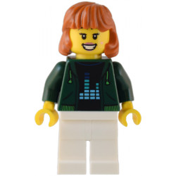 Gaming Tournament Spectator - Female, Dark Green Hoodie, White Legs, Dark Orange Hair – ГРАДСКИ
