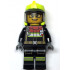 Fire - Female, Black Jacket and Legs with Reflective Stripes and Red Collar, Neon Yellow Fire Helmet, Trans-Brown Visor, Black Glasses – ГРАДСКИ