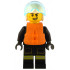Fire - Male, Black Jacket and Legs with Reflective Stripes and Red Collar, White Helmet, Trans-Light Blue Visor, Orange Life Jacket – ГРАДСКИ