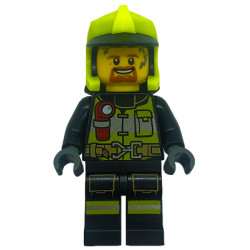 Fire - Reflective Stripes with Utility Belt and Flashlight, Neon Yellow Fire Helmet, Dark Orange Moustache and Goatee, Soot Marks – ГРАДСКИ