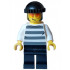 Police - City Bandit Crook Male, White Shirt with Dark Bluish Gray Prison Stripes, Black Legs, Black Knit Cap, Sunglasses – ГРАДСКИ