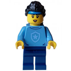 Police - City Officer in Training Female, Medium Blue Shirt with Badge, Dark Blue Legs, Black Hair, Headband – ГРАДСКИ