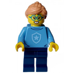 Police - City Officer in Training Female, Medium Blue Shirt with Badge, Dark Blue Legs, Nougat Hair, Glasses – ГРАДСКИ