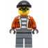 Police - City Bandit Crook Male, Dark Orange Jacket, Dark Bluish Gray Legs, Black Knit Cap – ГРАДСКИ