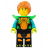 Stuntz Driver - Male, Black Jumpsuit with Orange Trim and Dark Turquoise Arms, Bright Green Shoulder Pads, Dark Orange Hair – ГРАДСКИ