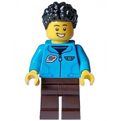 Cozy House Resident - Male, Dark Azure Jacket with Classic Space Logo, Dark Brown Legs, Black Short Coiled Hair – ГРАДСКИ