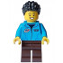 Cozy House Resident - Male, Dark Azure Jacket with Classic Space Logo, Dark Brown Legs, Black Short Coiled Hair – ГРАДСКИ