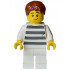 Police - City Bandit Crook Male, White Shirt with Dark Bluish Gray Prison Stripes, White Legs, Reddish Brown Hair – ГРАДСКИ