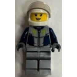 Race Car Driver - Female, Dark Blue and Flat Silver Racing Suit, White Helmet – ГРАДСКИ