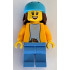Scooter Rider - Female, Bright Light Orange Jacket, Medium Blue Legs, Medium Azure Helmet, Reddish Brown Long Hair – ГРАДСКИ
