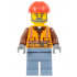 Airport Worker - Male, Orange Safety Vest, Reflective Stripes, Reddish Brown Shirt, Sand Blue Legs, Red Construction Helmet, Dark Bluish Gray Beard – ГРАДСКИ