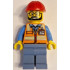 Construction Worker - Male, Orange Safety Vest with Reflective Stripes, Sand Blue Legs, Red Construction Helmet – ГРАДСКИ