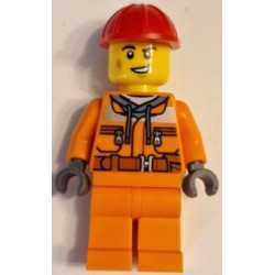 Construction Worker - Male, Orange Safety Jacket, Reflective Stripe, Sand Blue Hoodie, Orange Legs, Red Construction Helmet – ГРАДСКИ
