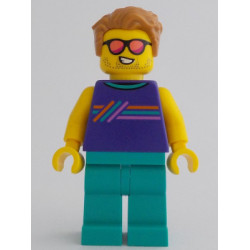 Ice-Cream Shop Customer - Male, Dark Purple Sleeveless Shirt with Stripes, Dark Turquoise Legs, Medium Nougat Hair, Sunglasses – ГРАДСКИ