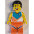 Fitness Instructor - Male, White Shirt with Dark Turquoise Panel, Coral Legs, Black Hair – ГРАДСКИ