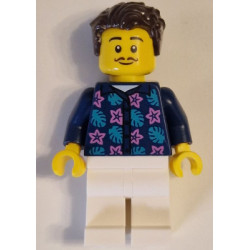 Apartment Building Resident - Male, Dark Blue Jacket with Flowers and Leaves, White Legs, Dark Brown Hair, Moustache – ГРАДСКИ