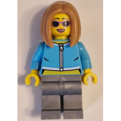 Apartment Building Resident - Female, Medium Azure Crop Top Jacket, Flat Silver Legs, Medium Nougat Hair, Sunglasses – ГРАДСКИ