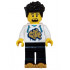 Rollerskater - Male, White Hoodie with Gold 'CITY', Black Legs, Pearl Gold Roller Skates – ГРАДСКИ