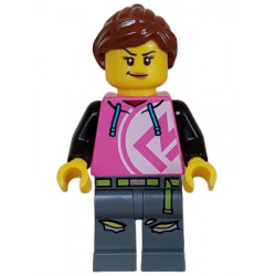 Kick Scooter Driver - Female, Dark Pink Hoodie, Dark Bluish Gray Legs – ГРАДСКИ