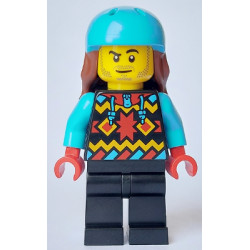 Snowboarder - Male, Geometric Jacket, Black Legs, Medium Azure Sports Helmet, Reddish Brown Long Hair – ГРАДСКИ