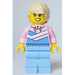 Tuk Tuk Driver - Female, Bright Pink Hoodie, Bright Light Blue Legs, Tan Hair – ГРАДСКИ