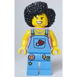 Street Performer / Busker - Female, Medium Lavender Top, Medium Blue Overalls and Legs, Black Hair – ГРАДСКИ