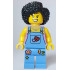 Street Performer / Busker - Female, Medium Lavender Top, Medium Blue Overalls and Legs, Black Hair – ГРАДСКИ