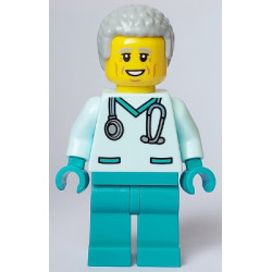Veterinarian - Male, Light Aqua Scrubs, Dark Turquoise Legs, Light Bluish Gray Hair – ГРАДСКИ