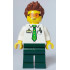 Electric Scooter Rider - Male, White Shirt with Bright Green Tie, Dark Green Legs, Reddish Brown Spiked Hair, Safety Glasses – ГРАДСКИ
