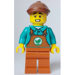 Sanitary Engineer - Male, Dark Turquoise Top, Dark Orange Overalls and Legs, Reddish Brown Flat Cap – ГРАДСКИ