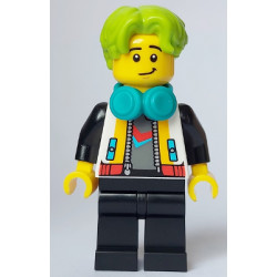 DJ - Male, White Jacket, Black Legs, Lime Hair, Dark Turquoise Headphones (Bytz) – ГРАДСКИ