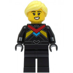 Monster Truck Driver - Female, Black Racing Suit with Red, Dark Azure and Bright Light Orange Stripes, Bright Light Yellow Hair – ГРАДСКИ