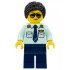 Passenger Plane Pilot - Female, Light Aqua Uniform Shirt with Tie, Dark Blue Legs, Black Braided Hair with Knot Bun, Sunglasses – ГРАДСКИ