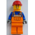 Construction Worker - Male, Orange Overalls with Reflective Stripe and Buckles over Blue Shirt, Orange Legs, Red Construction Helmet, Open Mouth Smile – ГРАДСКИ