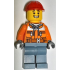 Construction Worker - Male, Orange Safety Jacket, Reflective Stripe, Sand Blue Hoodie, Sand Blue Legs, Red Construction Helmet – ГРАДСКИ