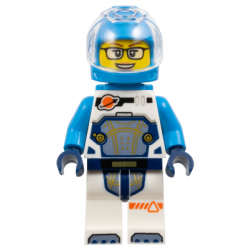 Astronaut - Female, White Spacesuit with Dark Azure Arms, Dark Azure Helmet, Trans-Clear Visor, Dark Azure Jet Pack, Glasses – ГРАДСКИ