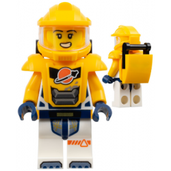 Astronaut - Female, White Spacesuit with Bright Light Orange Arms, Bright Light Orange Helmet, Trans-Clear Visor, Bright Light Orange Armor with Black Bar Handle – ГРАДСКИ