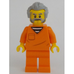 Police - City Jail Prisoner Male, Orange Prison Jumpsuit, Light Bluish Gray Hair, Beard and Sideburns – ГРАДСКИ