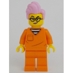 Police - City Jail Prisoner Female, Orange Prison Jumpsuit, Bright Pink Hair, Black Glasses – ГРАДСКИ