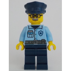Police - City Officer Male, Bright Light Blue Shirt, Dark Blue Legs, Light Bluish Gray Moustache and Black Glasses – ГРАДСКИ