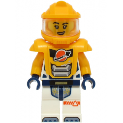 Astronaut - Female, White Spacesuit with Bright Light Orange Arms, Bright Light Orange Helmet, Trans-Clear Visor, Bright Light Orange Armor – ГРАДСКИ