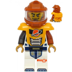 Astronaut - Male, White Spacesuit with Dark Orange and Pearl Dark Gray Arms, Dark Orange Helmet, Trans-Clear Visor, Bright Light Orange Armor with Ingot – ГРАДСКИ