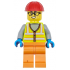 Construction Worker - Male, Neon Yellow Safety Vest, Orange Legs, Red Construction Helmet, Black Glasses – ГРАДСКИ
