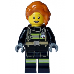 Fire - Female, Black Jacket and Legs with Reflective Stripes, Dark Orange Hair Wavy, Loose Braid – ГРАДСКИ