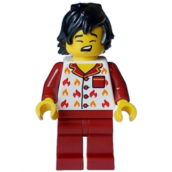 Fire - Male, White Jacket with Flames, Dark Red Legs, Black Tousled Hair – ГРАДСКИ