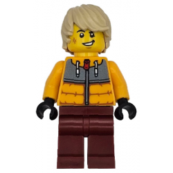 Snowboarder - Male, Bright Light Orange Jacket, Dark Red Legs, Tan Tousled Hair, Scuff Mark – ГРАДСКИ