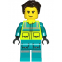 Paramedic - Male, Dark Turquoise and Neon Yellow Safety Vest, Legs with Silver Reflective Stripes, Dark Brown Hair – ГРАДСКИ