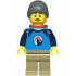 Hiker - Male, Dark Azure and Dark Blue Shirt with Mountains, Dark Tan Legs, Dark Bluish Gray Beanie, Red Backpack Thin – ГРАДСКИ